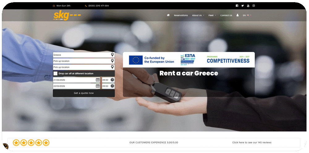 skgrentacar.com Κατασκευή Website